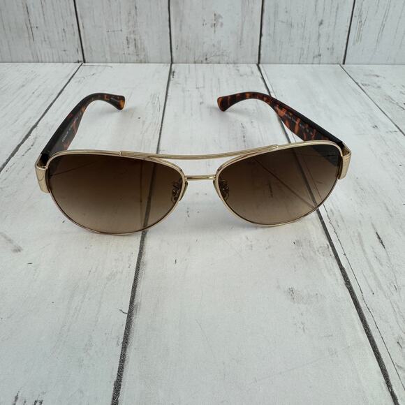 Coach Light Gold Dark Tortoise Aviator Olivia Sunglasses with Case Designer - Picture 7 of 14